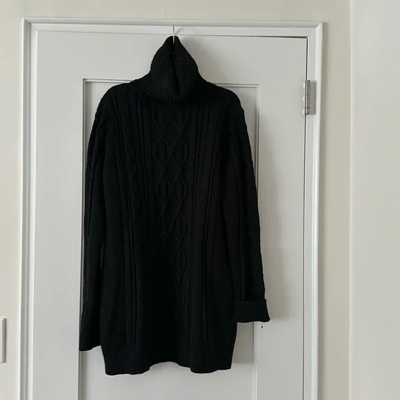 Dresses | Black Cable Knit Sweater Dress | Poshmark